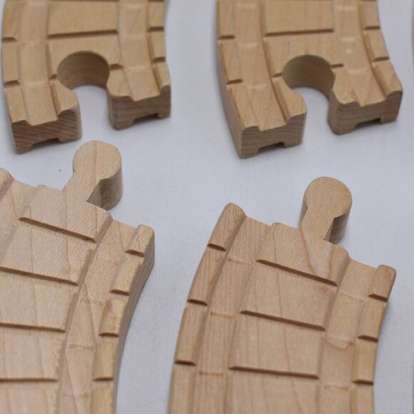 Lot of 10 Clickity Clack 4" Curved Switch Thomas & Friends Wooden Railway Train - Picture 7 of 12